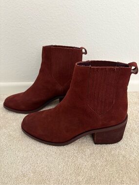 Splendid Rust Suede Chelsea Ankle Boots